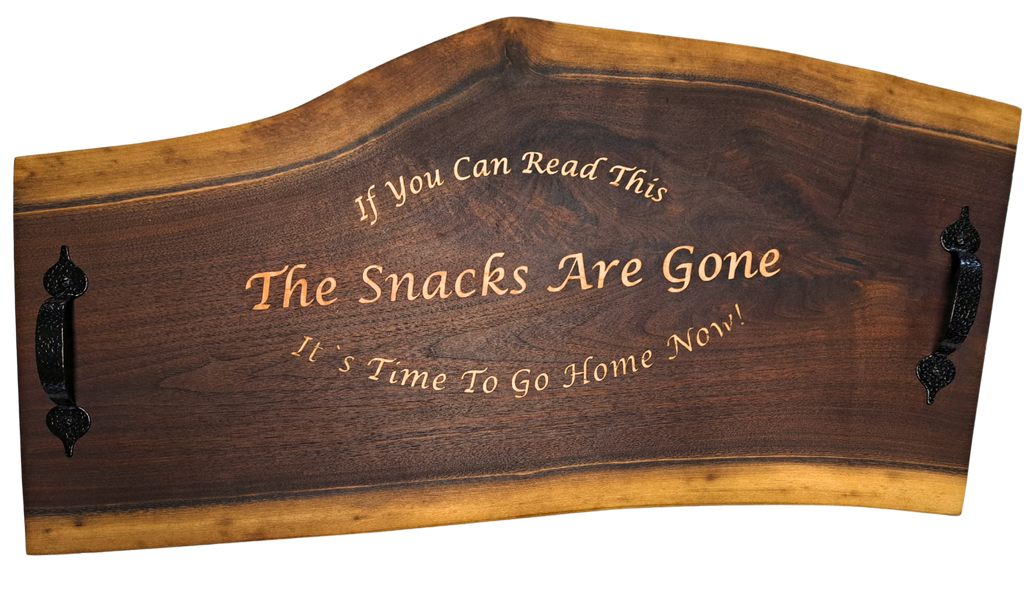 Custom Walnut Charcuterie Board with Maple Inlay – “If You Can Read This, It’s Time to Go Home”