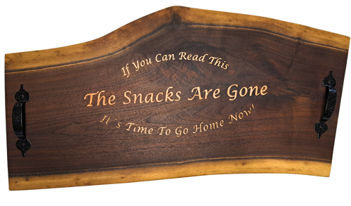 Custom Walnut Charcuterie Board with Maple Inlay – “If You Can Read This, It’s Time to Go Home”